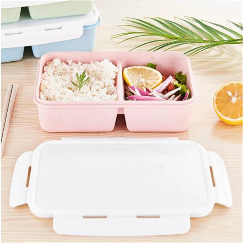 Модный из пшеничной соломы контейнер Bento для обеда микроволновая печь Bento Ланч-бокс контейнер для еды Ланч-бокс контейнер для хранения еды для студентов