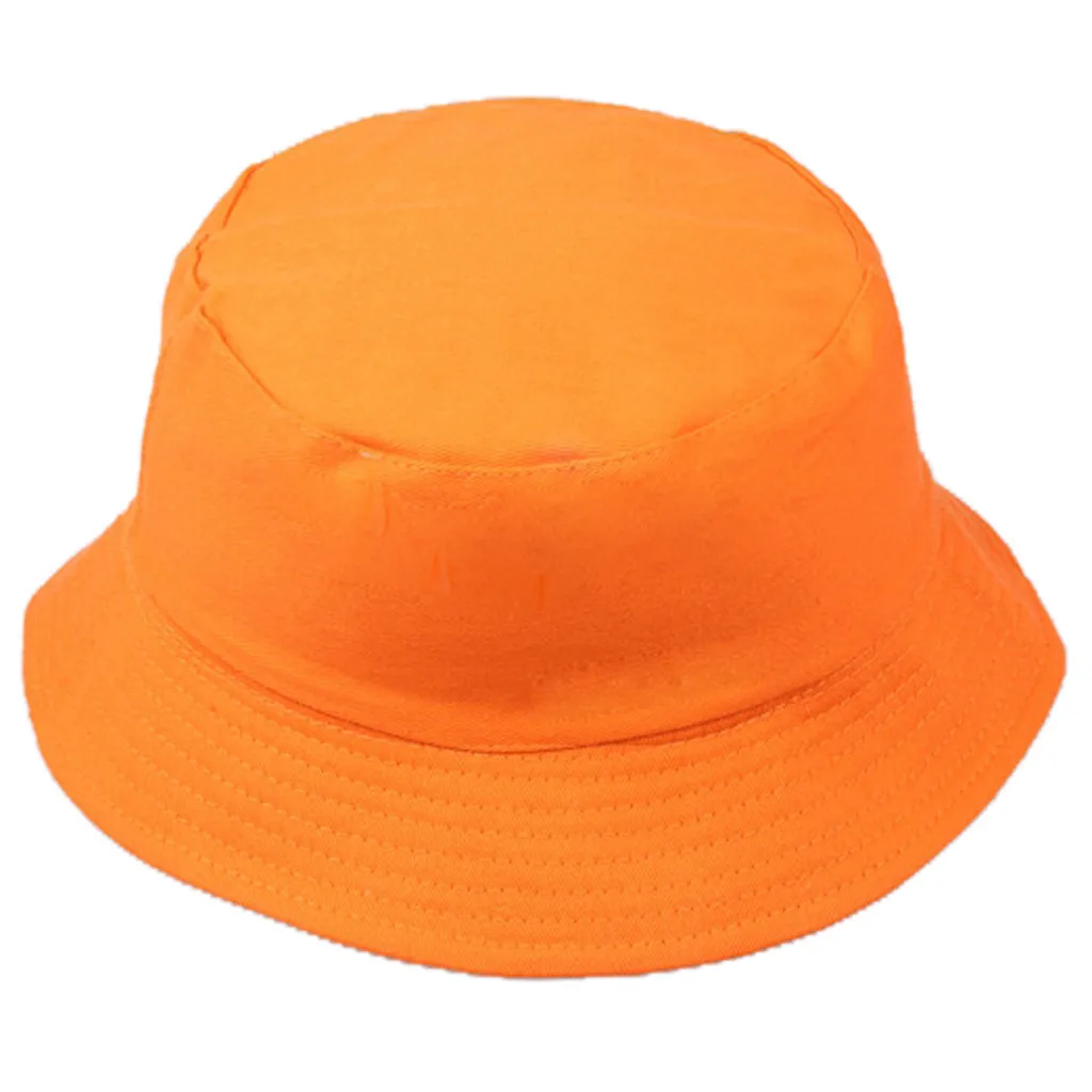 Летняя складная шляпа-ведро для взрослых и детей, одноцветная пляжная кепка в стиле хип-хоп с широкими полями и защитой от УФ-лучей с Круглым Верхом, Солнцезащитная Рыбацкая Кепка 9,5 - Цвет: WSM90228090OR