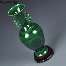 Домашний Декоративный драгоценный камень зеленая глазурованная керамическая ваза гидропонное растение гостиная винный шкаф офисное украшение старинные статуэтки
