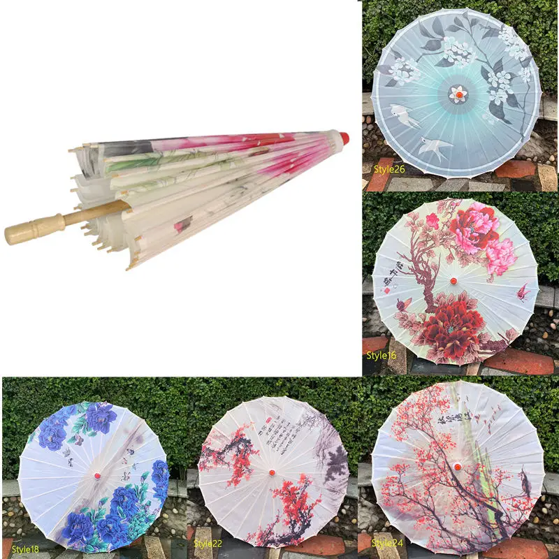 

Chinese Style Flower Pattern Umbrella Dance Performance Decoration Photography Prop