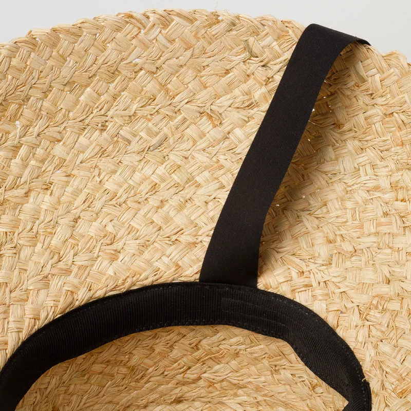 Neue Retro Flache Top Frauen Bast Sommer Sonne Hüte Mode Handgemachte Verband Strand Hut WholesaleS1125 – Detail 16