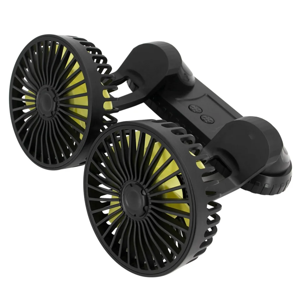 USB Powered Car Fan Multi-Angle Rotatable Dual Head 3-Speed Dashboard ABS Three Speeds Summer Cooling Fan Accessories