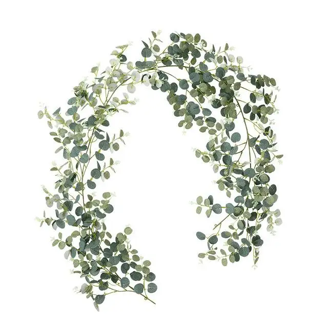 Money Eucalyptus 200 см эвкалиптовые лозы для свадьбы искусственные эвкалиптовые растения с фруктовыми листья ивы лоза ротанга украшения дома сада - Цвет: Money Eucalyptus