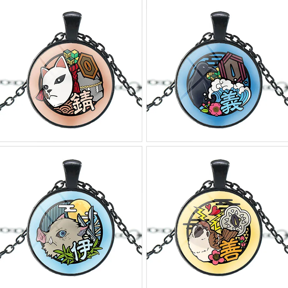 collar de anime Demon Slayer:Kimetsu no Yaiba Kamado Tanjirou Necklace Pendant Chain