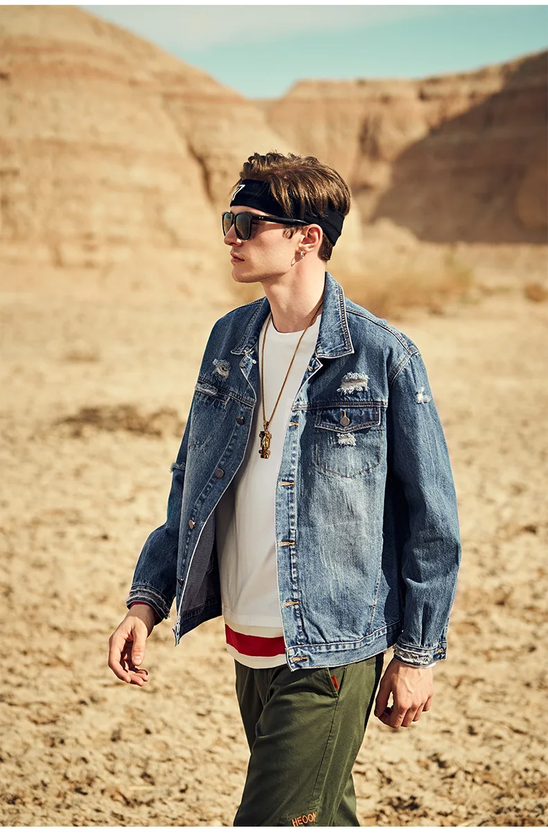 Enjeolon Men Denim Jacket Autumn Fashion Streetwear Bomber Jacket Mens Outwear Jeans Jacket Male Cowboy Coats Clothing 3XL NT804