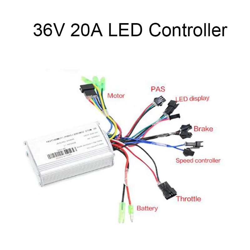 36V 14ah 20ah bldc контроллер электровелосипеда 250 W-500 W Синусоидальная волна DC бесщеточный контроллер двигателя для электрического велосипеда аксессуары для шоссейных велосипедов - Цвет: 36v 20ah LED