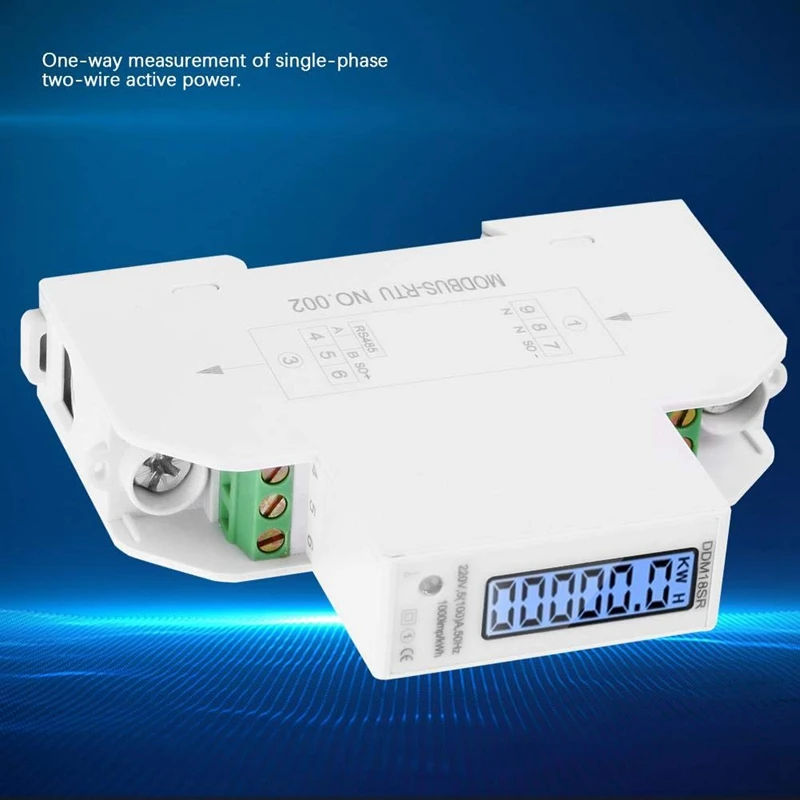GTBL DDM18SR 220 В счетчик энергии ЖК-цифровой дисплей однофазный din-рейку потребление электроэнергии цифровой ваттметр
