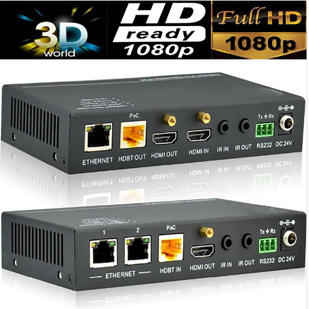 Профессиональный 4K HDMI удлинитель HDBaseT(RJ45+ HDMI петля) RS232 BI-direction IR управление, POC HDCP CEC 4K X 2 K/60 M 1080 P/90 M(TX+ RX