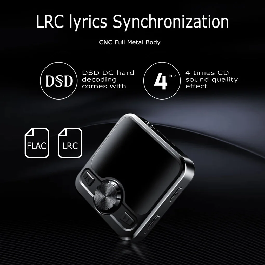 Переносной диктофон Bluetooth спорт HIFI MP3 плеер Запись звука ручка IPX6 FM радио повторитель 1,2 дюймов дисплей