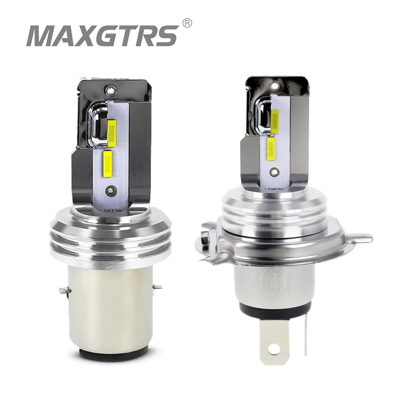 

AC 11-48V H4 BA20D LED Motorcycle Headlight Blub DC 11V-60V 1600LM 6500K Moto Light 1860 Chip HS1 H6 Scooter Motobike Head Lamp