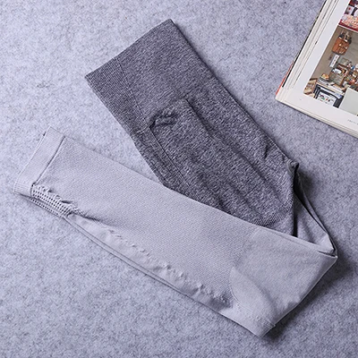 gray white Бесшовные леггинсы с эффектом омбре, штаны для йоги с высокой талией, леггинсы для тренировок, тренажерного зала, эластичные леггинсы с эффектом пуш-ап, женские спортивные штаны для фитнеса - Цвет: gray white