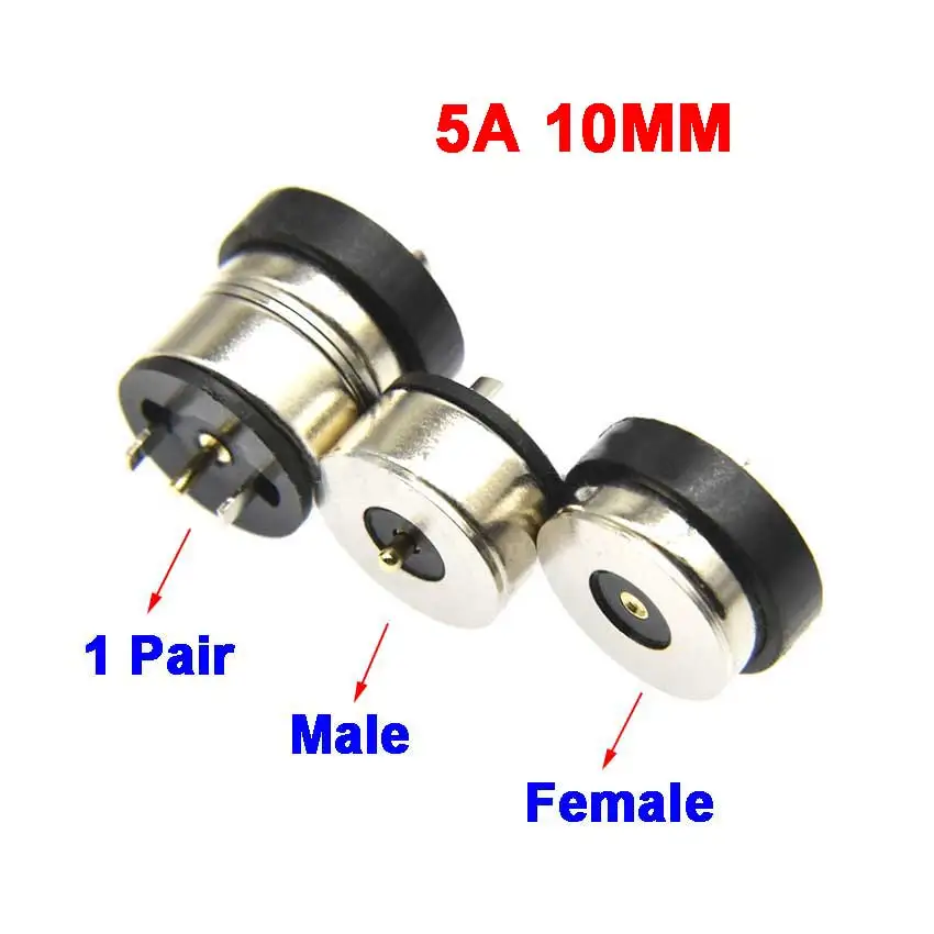1-10Pcs 1pair 10mm Magnetic DC Smart Water Cup Charging Magnet Connector 5A High Current Strong LED Light Power Socket | Обустройство