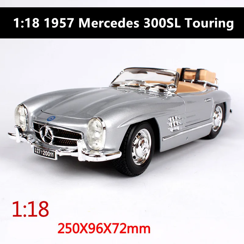 1954 Mercedes Bburago 1:18 1957 Mercedes 300SL модель автомобиля из сплава Модель автомобиля украшение автомобиля коллекция Подарочная игрушка Литье под давлением модель игрушка для мальчиков - Цвет: 1954 Mercedes
