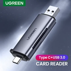 UGREEN – lecteur de cartes mémoire intelligent USB 3.0, adaptateur de Type C vers SD, Micro SD, TF, pour ordinateur portable, accessoires OTG 