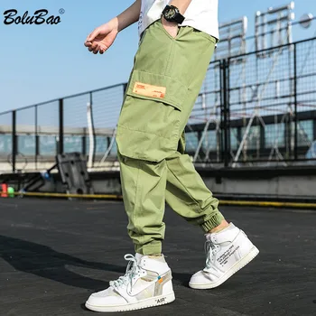 

BOLUBAO Brand Men Multi-Pocket Cargo Pants Spring Autumn New Men's High Street Harajuku Style Pants Male Solid Casual Pants