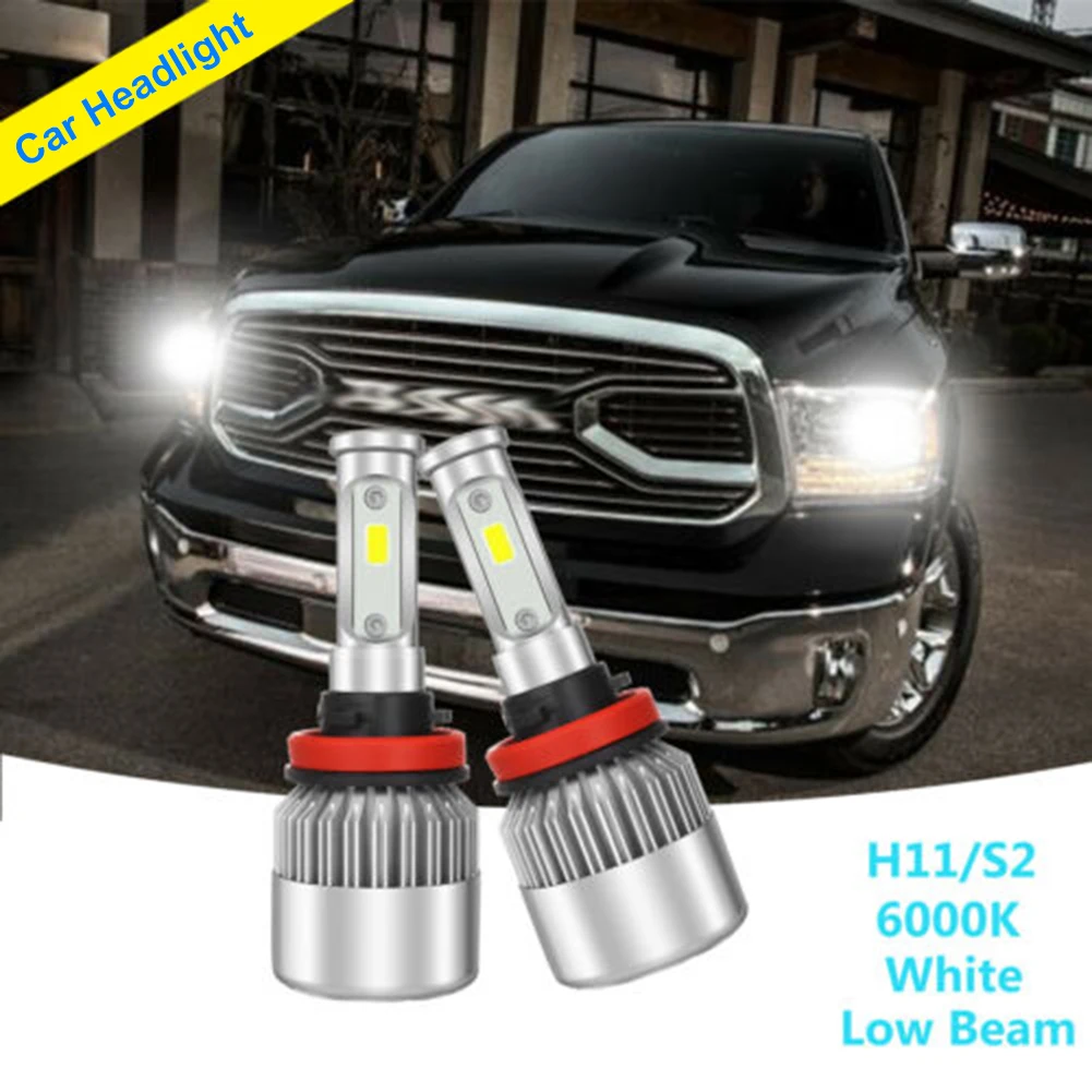 

H11 COB LED Headlight LowBeam Bulb For Toyota Camry Tundra Prius Highlander 2 Pcs Headlight 8000K Car Light