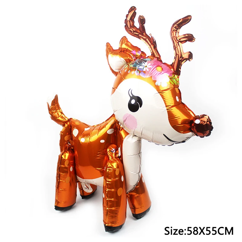 3D Elk Noel 3D лося фольги Воздушные шары воздушный шар в форме животного День Рождения украшения Детские Рождественские украшения для дома детские игрушки - Цвет: 3D Elk