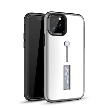 

500pcs Hybrid PC + TPU Dual Layer Finger Loop Strap Case For iPhone 11 Pro Max XS XR X 8 7 6 6S Plus Matte Anti-Scratch Cover