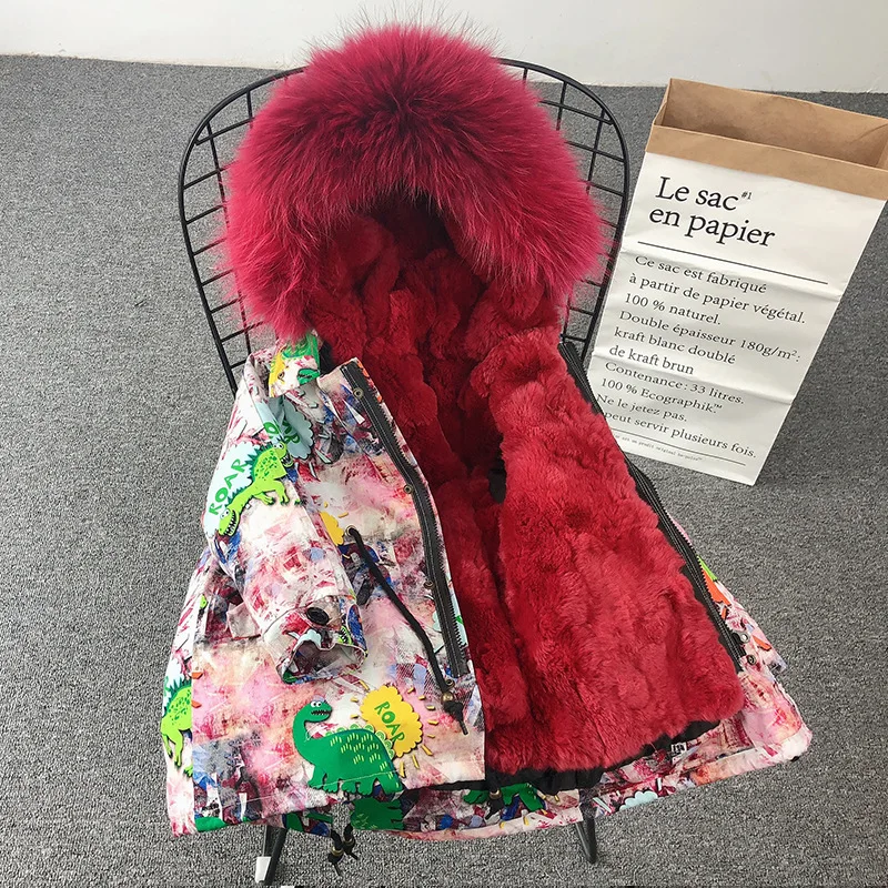 as picture Dollplus/-30 градусов зимняя куртка для девочек пальто длинное пуховое пальто для девочке, длинная куртка-пуховик для девочек, длинный, меховая одежда для детей теплое пальто с натуральным мехом на капюшоне Подростковая верхняя одежда; парка - Цвет: as picture