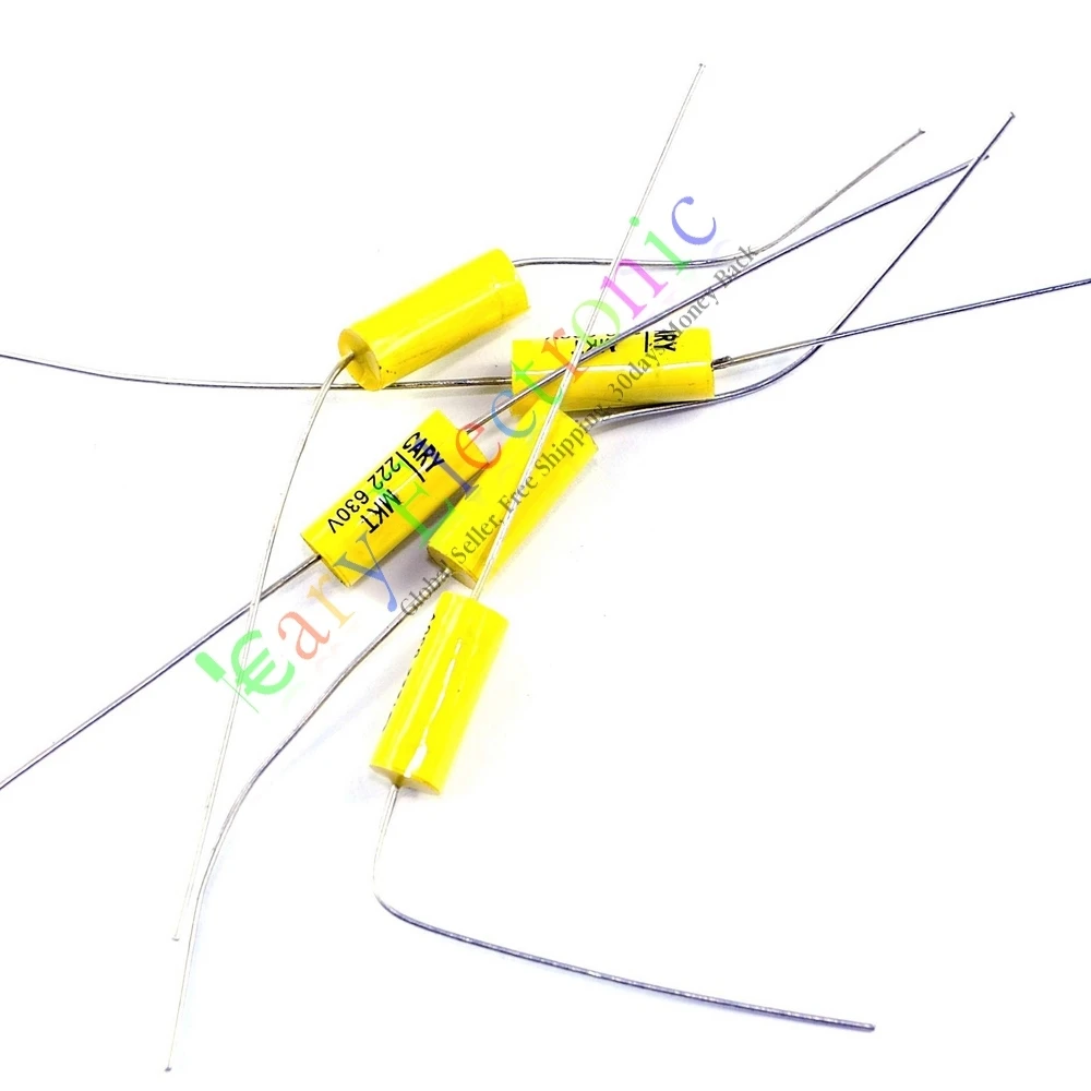 100-pces-630v-amarelo-atraves-centro-axial-tubo-amplificador-de-acoplamento-filme-capacitor-febre-eletrodeless-cobre-audio-alto-falante-00022uf