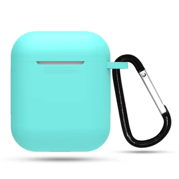 

Silicone Case Protective Cover for Apple Airpods Bluetooth Earphone soft Silicone Cover For Shockproof Sleeve With Hook