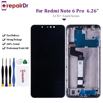 

5PCS Tested LCD+Frame For Xiaomi Redmi Note 6 Pro LCD Display Touch Screen Digitizer Replacement For Redmi Note 6 Pro LCD Screen