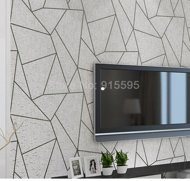 3D стереоскопическая Геометрическая Нетканая Флокированная настенная бумага Современная гостиная диван спальня ТВ фон домашний декор настенная бумага в рулонах