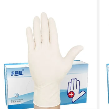 

100 Pcs Nitrile Disposable Gloves Powder Free Rubber Latex Gloves Non Sterile Ambidextrous Comfortable White Rubber Glove