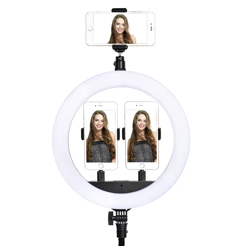  fosoto SLP-R300 LED Ring Light Photographic Lighting 3200-5600K 60W Ring Lamp With Tripod Stand For - 4000127444024