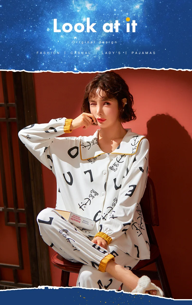 Verão algodão feminino pijamas conjunto 2 pçs