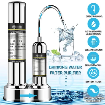 

Kitchen Countertop Drinking Water Purifier Ceramic Activated Carbon Household Filter System Purifying Machine