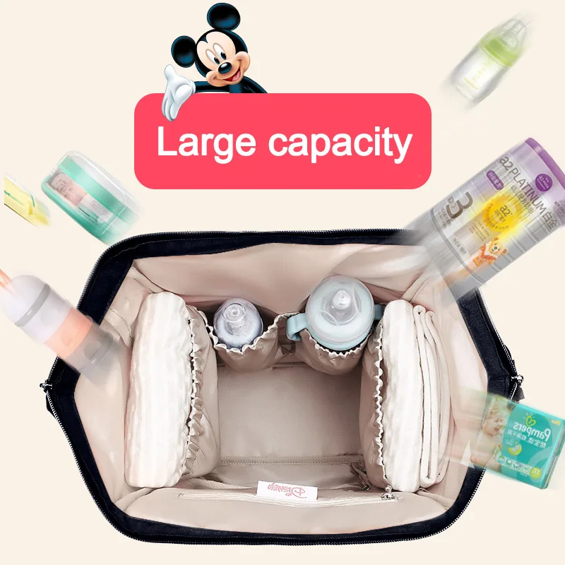 Disney Mommy Diaper Bags Mother Large Capacity Travel Nappy Backpacks anti-loss zipper Baby Nursing 	Disney Bags dropshiping