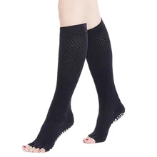 Новые жаккардовые женские носки для йоги Гольфы Нескользящие дышащие хлопковые носки с открытым носком носки для танцев пилатеса