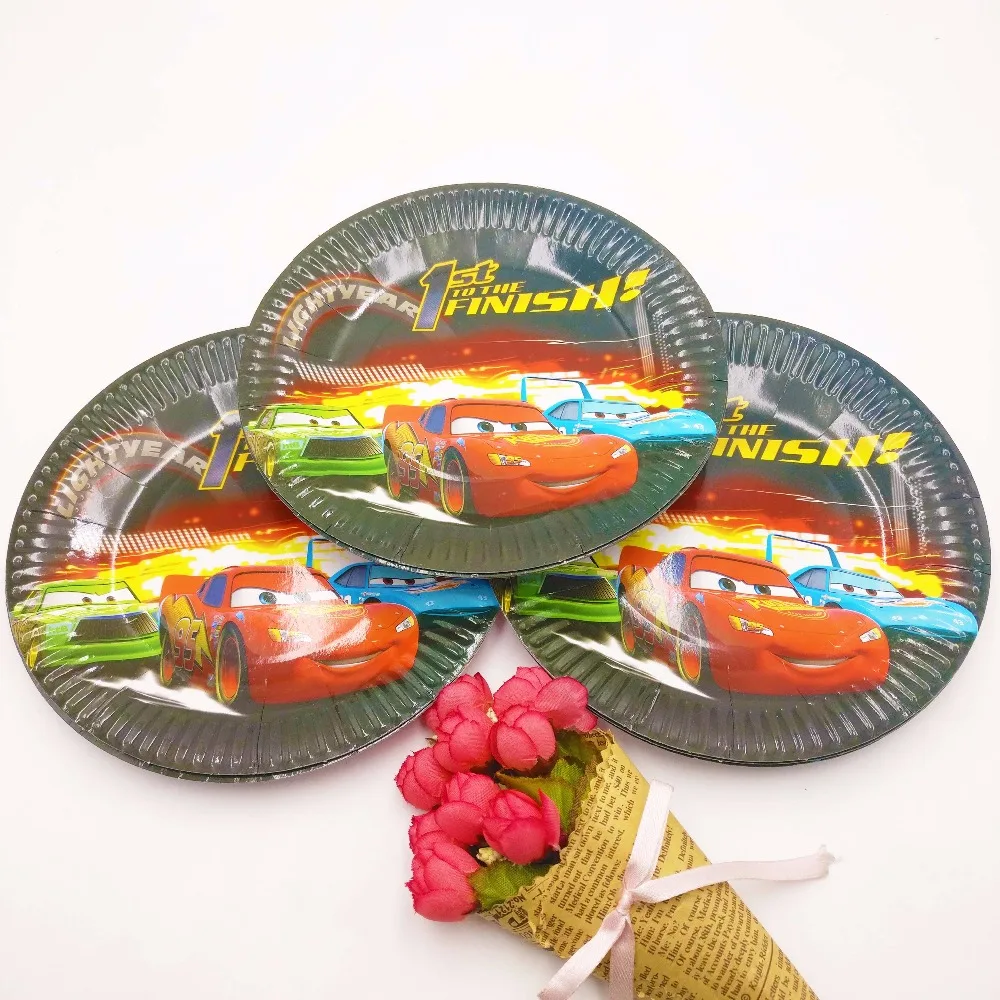 10 шт./компл. 7 дюймов DISNEY Lightning Mcqueen тарелки с рисунками Детские принадлежности для детской вечеринки забавные День рождения тарелки набор гель-лаков