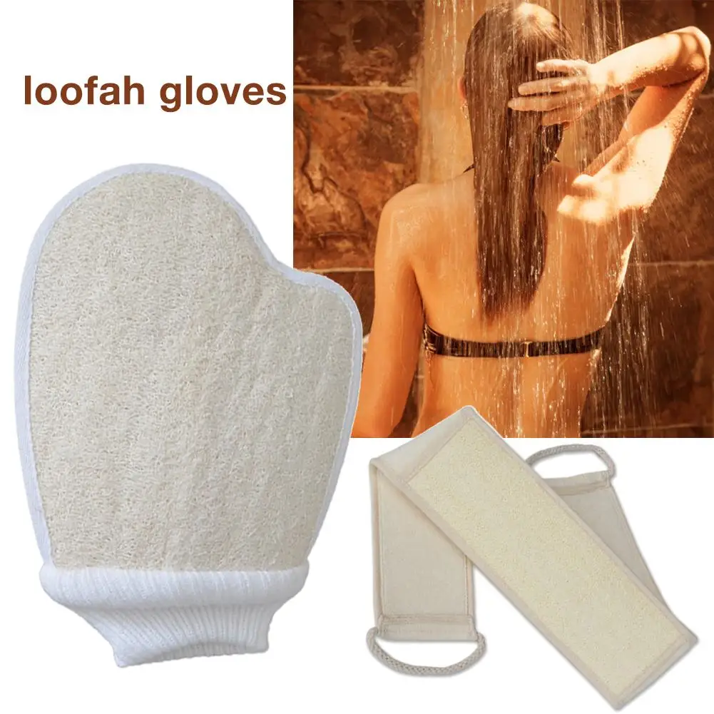 Натуральный мягкий отшелушивающий мойка для спины Loofah перчатки для душа массаж спа моющее средство губка для здоровья кожи тела