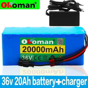 

36V 10S4P 20Ah 500W high power battery 42V 20000mAh 18650 lithium battery pack Ebike electric bicycle bicycle with BMS+charger