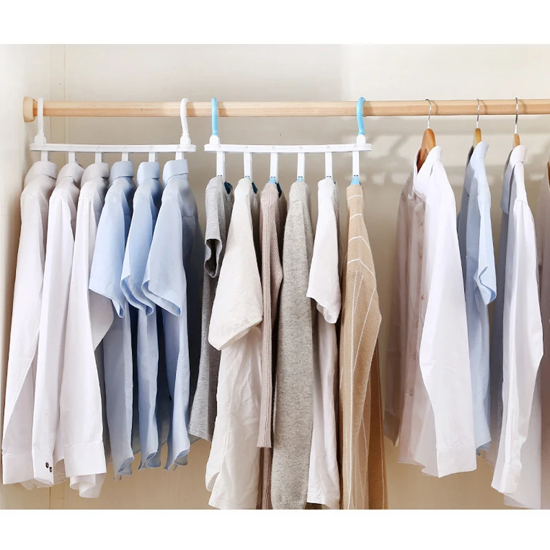 Children's adult dual-use folding hangers 4 expandable magic drying racks Multi-purpose drying racks Home clothes storage