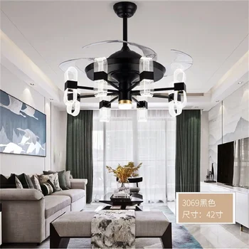 BROTHER New Ceiling Fan Light Invisible Lamp With Remote Control Modern LED For Home Living Room 110V 220V 4