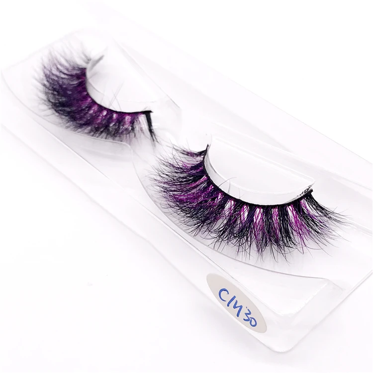 CM30 New color 3D luxury mink lashes wholesale natural long individual thick fluffy colorful false eyelashes Makeup Extension Tools - Цвет: CM30