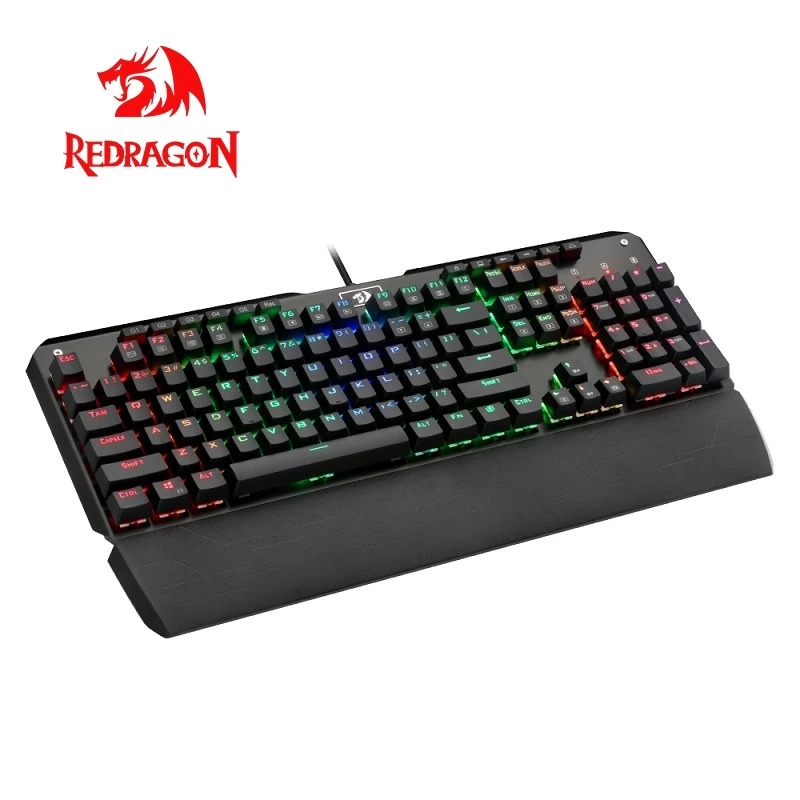 Redragon K555 RGB алюминиевая USB Механическая игровая клавиатура синий переключатель