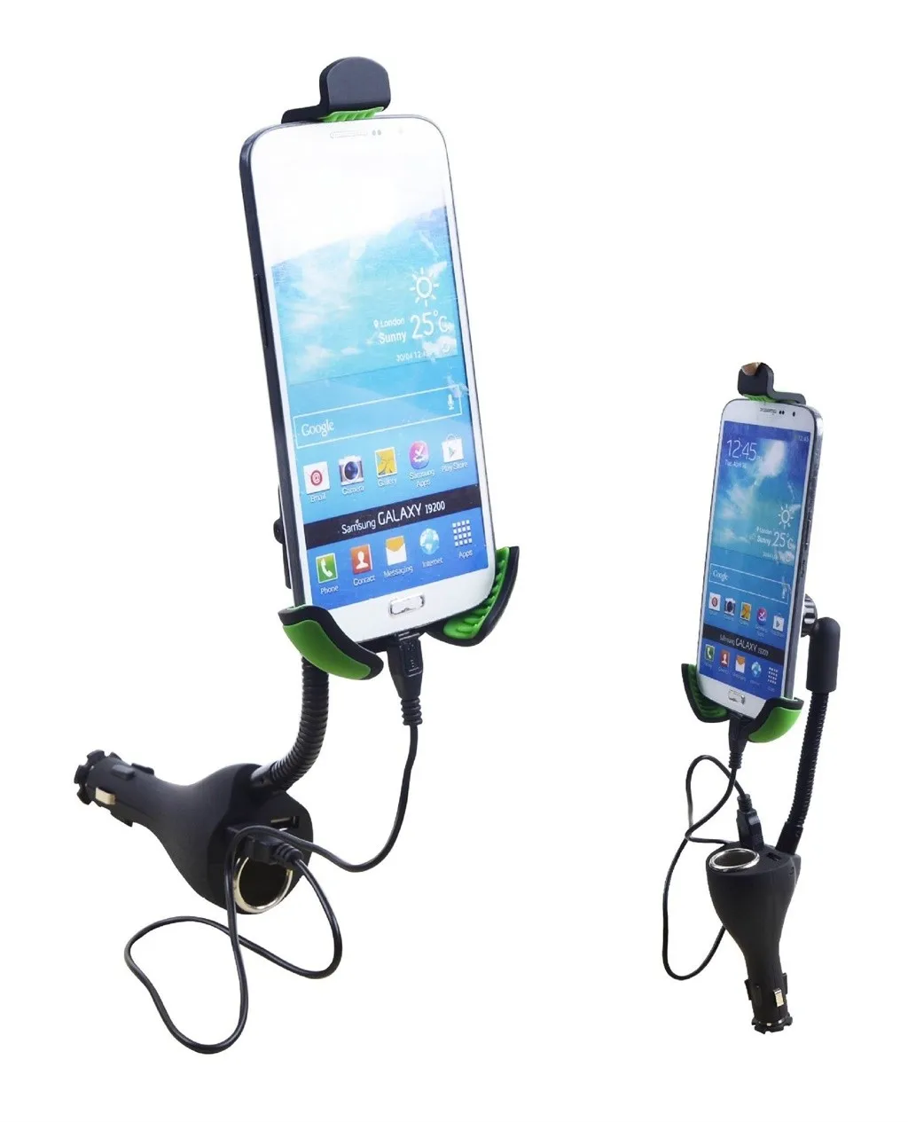 Three-in-one Car Cigarette Lighter Dual Usb Fast Charging Mobile Phone Holder Cross-border Hot Selling Car Charging Bracket#P35