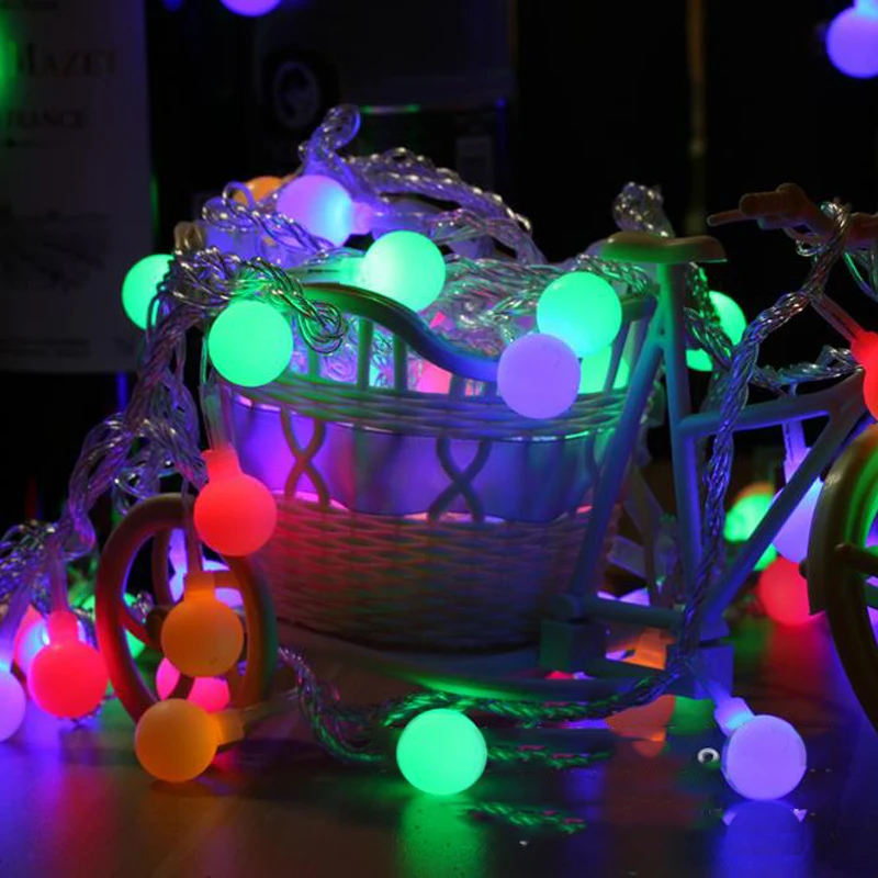 

New Garland Fairy LED Lantern Ball Ball String Lights Waterproof For Christmas Tree Wedding Decoration Battery Powered