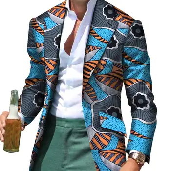 

African Men Clothes Smart Causal Customized Slim Fit Fancy Suit Blazer Jackets Formal Coat Business Dashiki Party Wedding WYN530