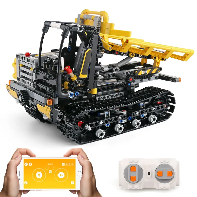 RC Motor function APP пульт дистанционного управления грузовика Technic hoist Car 42094 гусеничный погрузчик набор детская машинка из конструктора модель игрушки