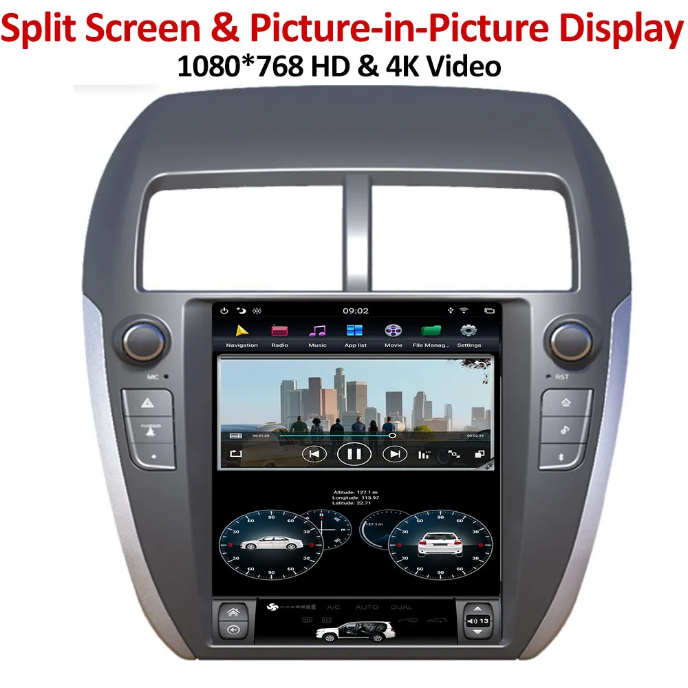 YAZH для Mitsubishi ASX 2010 2011 2012 2013 авто радио мультимедиа с ОС Android 8,1 10," ips дисплей Bluetooth 5,0 DSP