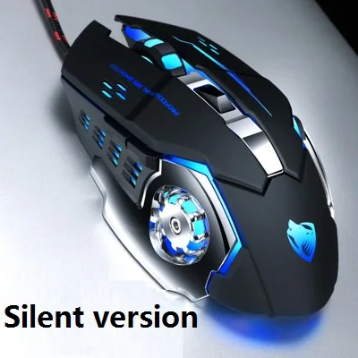 Silent version Механическая макропрограммирование 7 цветов светящаяся игровая мышь эргономичная Проводная игровая мышь для ПК ноутбука - Цвет: Silent version