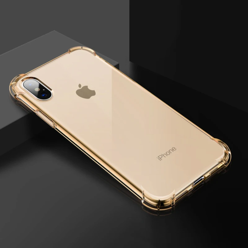 Gold Противоударный чехол-подушка безопасности для iphone 11 Rro Max Xr Xs X+ 7 8 6 6S Plus мягкие прозрачные чехлы для задней защиты - Цвет: Gold