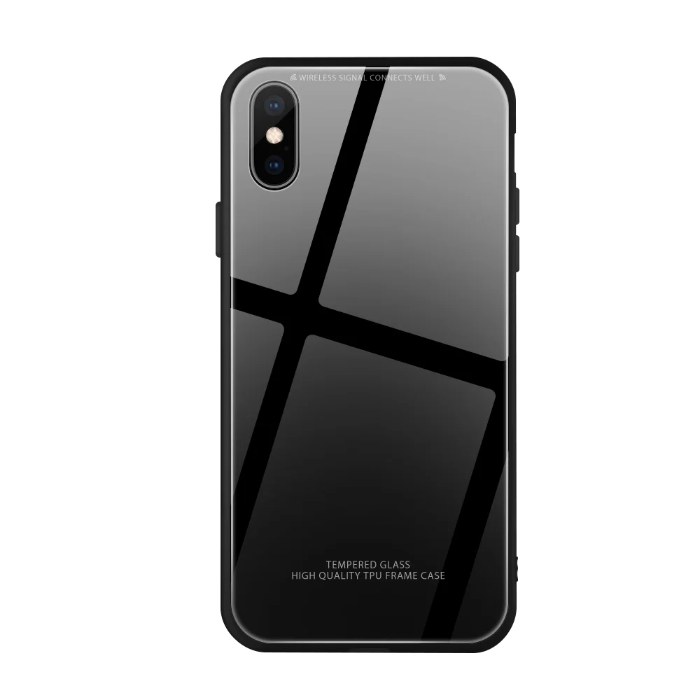 01 Модный жесткий стеклянный чехол для телефона для iPhone XR XS X XS Max однотонный Гладкий роскошный защитный чехол Funda для iPhone 6 6S 7 8 Plus - Цвет: 01