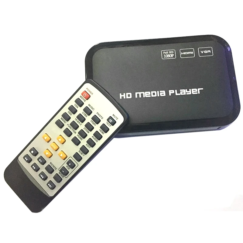 ЕС Plug Full Hd 1080P медиаплеер центр Мультимедиа Видео плеер с Hdmi Vga Av Usb Sd/Mmc Порт дистанционного управления Ypbpr кабель Mk