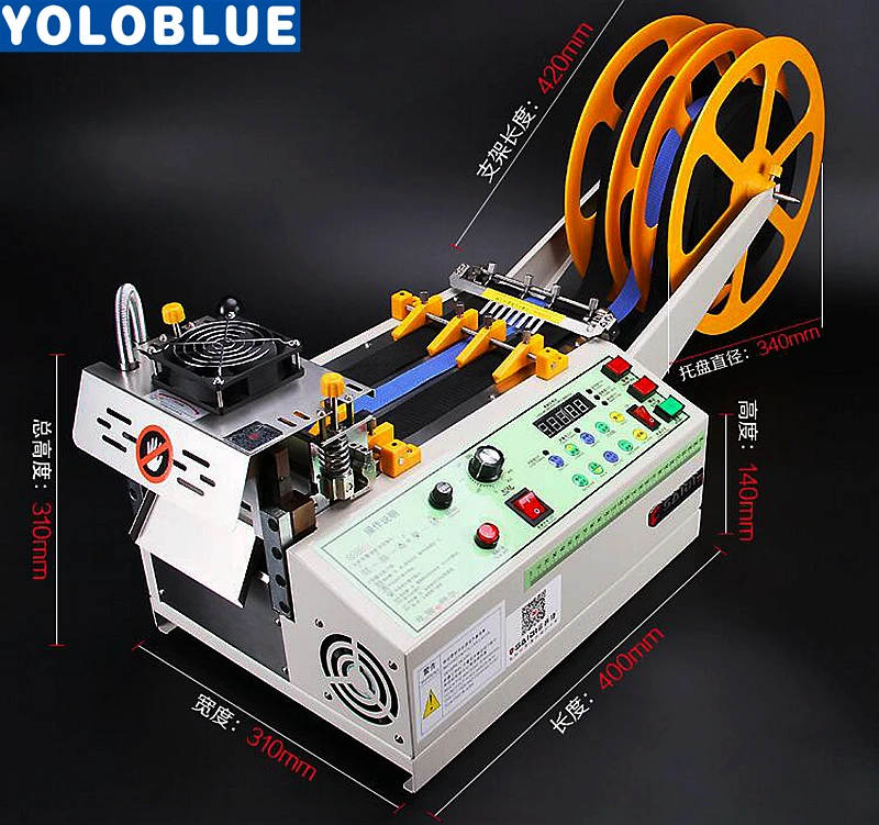  140T computer hot and cold Cloth belt cutting machine magic adhesive tape zipper webbing machine el
